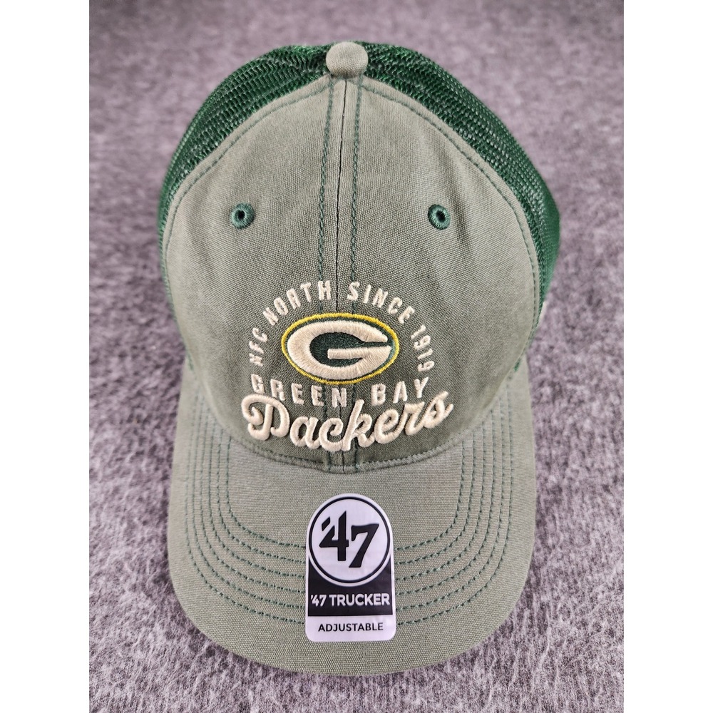 NWT Green Bay Packers 47 Trucker RF Hat Bottle Green Adjustable NFL Cap